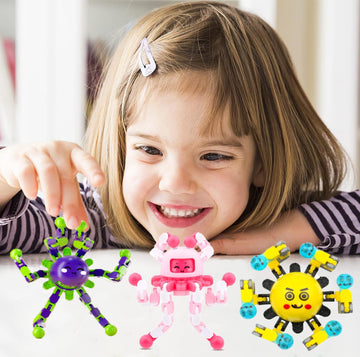 5 Pcs Transformable Fidget Spinner Toys For Kids & Adults,Stress Relief Sensory Toys For Boys & Girls, Fingertip Gyros For Adhd