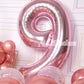 Aule 40 Inch Big Rose Gold 9 Balloon Number Large Foil Helium Number Balloons 0-9 Jumbo Giant Happy 9Th Birthday Party Decoratio