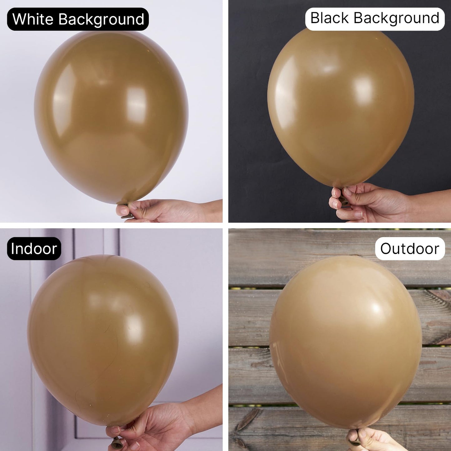 PartyWoo 12 Inch Brown Rubber Balloons, 50 pcs for Party, Wedding & Baby Shower Decorations - Model 4711100074643