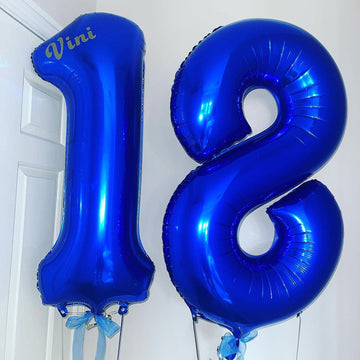 40 Inch Navy Blue 18 Number Balloons Giant 18 Balloons Navy Blue Birthday 18 Balloons 18Th Birthday Anniversary Party Decoration