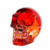 Ornalrist K9 Crystal Skull Figurine - Orange Red Glass Halloween Decor, Gift Boxed, 2.8’’ for Skull Lovers