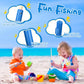 Sumind 6 Pcs Magnetic Fishing Pole Wooden Magnetic Fishing Rods With Magnet Hooks Christmas Fishing Game Toy Gifts For Birthday Party(Blue,Column)