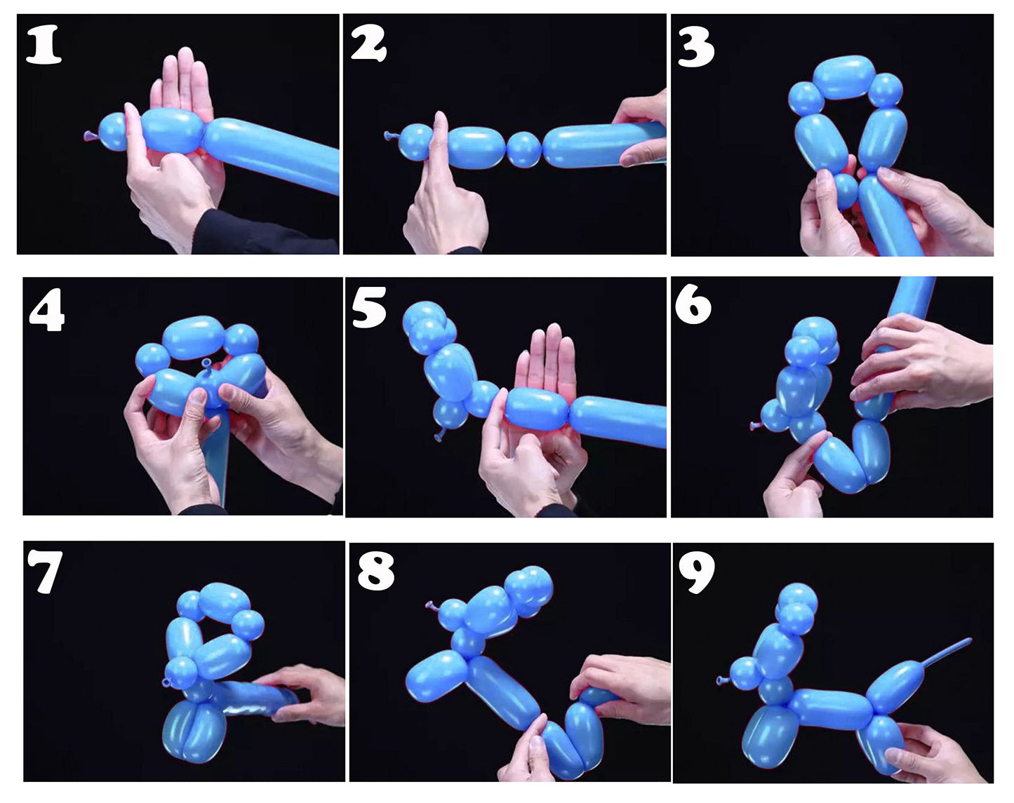100Pcs 260 Balloons Long Balloons Animals Twisting Balloons Latex Balloon Garland For Birthday Wedding Party Decorations (Blue)