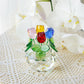 H&D HYALINE & DORA Crystal Rose Figurine - Romantic Collectible Glass Flower Ornament in Color Rose Flower with Gift Box