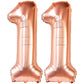 Giant, Rose Gold 11 Balloons Number - 40 Inch | Rose Gold 11Th Birthday Decorations For Girls | Number 11 Balloons For Birthdays Party | 11 Birthday Balloons For Girls | Preppy Birthday Decorations 11