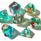 Vvpesca D&D Dice Set Of 7Pcs Green Clear Mixed Color - Dnd Dice Set For D&D, Coc, Ttrpgs, Dungeons And Dragons, Mtg, Role Playin