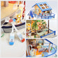 RHZN Miniature House Kit - DIY Beach House Dollhouse, 1:24 Scale, Wood Material