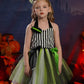 Obeeii Kids Girls Halloween Costume Black White Stripe Tulle Tutu Dress With Headband Set Little Girls Carnival Fancy Dress Blac