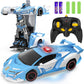 Senfhome Remote Control Car - Transforming Toy Car Robot, One-Button Deformation with Flashing Lights 2.4GHz 1:18 Scale Transfor