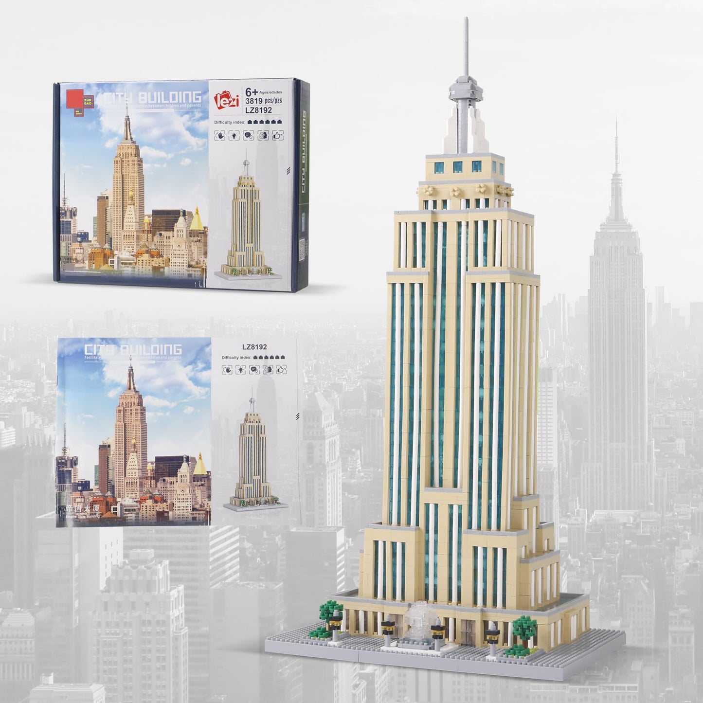 Stmigaiblocks 3819Pcs New York Empire State Micro Building Blocks Set,Commemorative Architectural Model Building,Unique Choice F