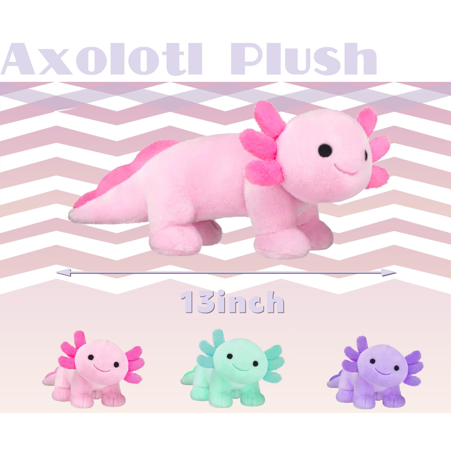 Cnaana Cute Axolotl Plush, Soft Cute Axolotl Stuffed Animal Plushies, Kawaii Plushies Dolls For Kids, Gift For Girls Boys