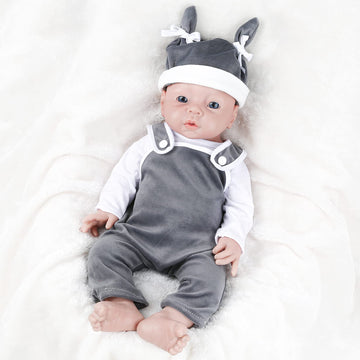 Ivita 19 Inch Full Body Silicone Reborn Baby Doll Boy,Not Vinyl Material Dolls,Platinum Silicone Doll,Lifelike Newborn Baby Doll