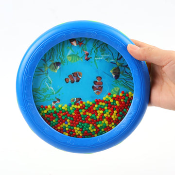 Musfunny Ocean Drum Wave Bead Drum Gentle Sea Sound Music Gift Musical Educational Sea Sound Drum Tool For Kid Child Baby (Blue)