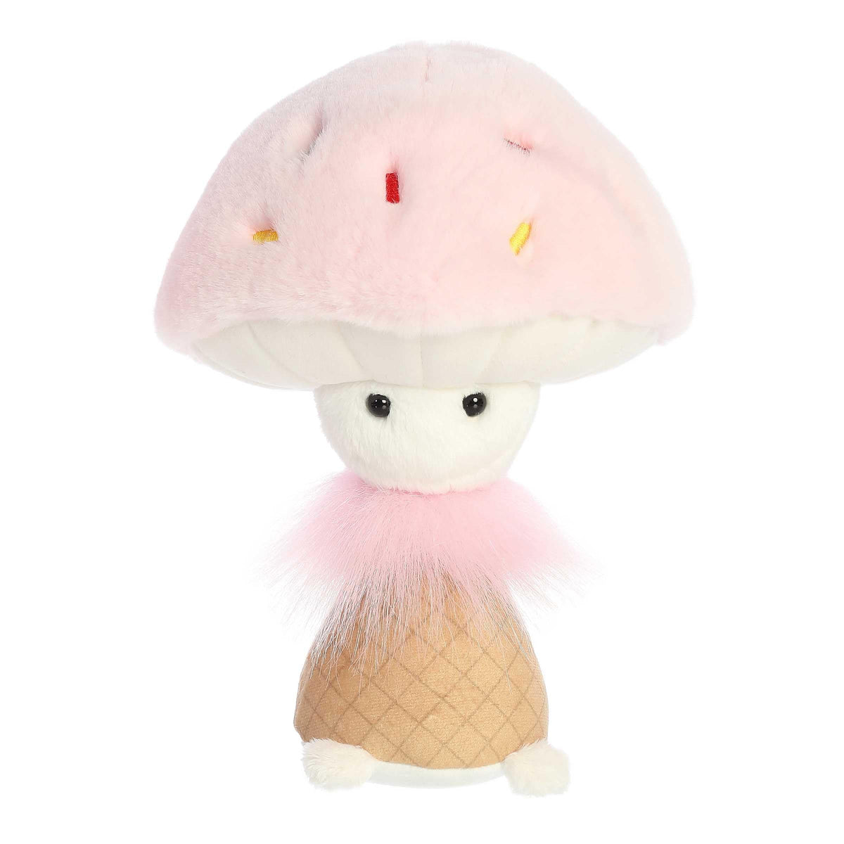 Aurora Vibrant Fungi Friends Ice Cream Stuffed Animal  Unique Design  Loveable Companions  Pink 9 Inches