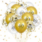 40Th Birthday Balloons 15Pcs White Gold Happy 40Th Birthday Latex Balloons Confetti Balloons For Men Women 40 Anniversary Birthday Party Decorations White Gold Balloons Birthday Decor Supplies 12 Inch