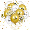 40Th Birthday Balloons 15Pcs White Gold Happy 40Th Birthday Latex Balloons Confetti Balloons For Men Women 40 Anniversary Birthday Party Decorations White Gold Balloons Birthday Decor Supplies 12 Inch