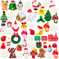 50PCS Miniature Christmas Figurines Set - Mini Resin Christmas Decorations with Snowflakes  Santa  Snowman  Tree  Gifts - Mini Resin Figures for Crafts  Dollhouse & Holiday D?cor