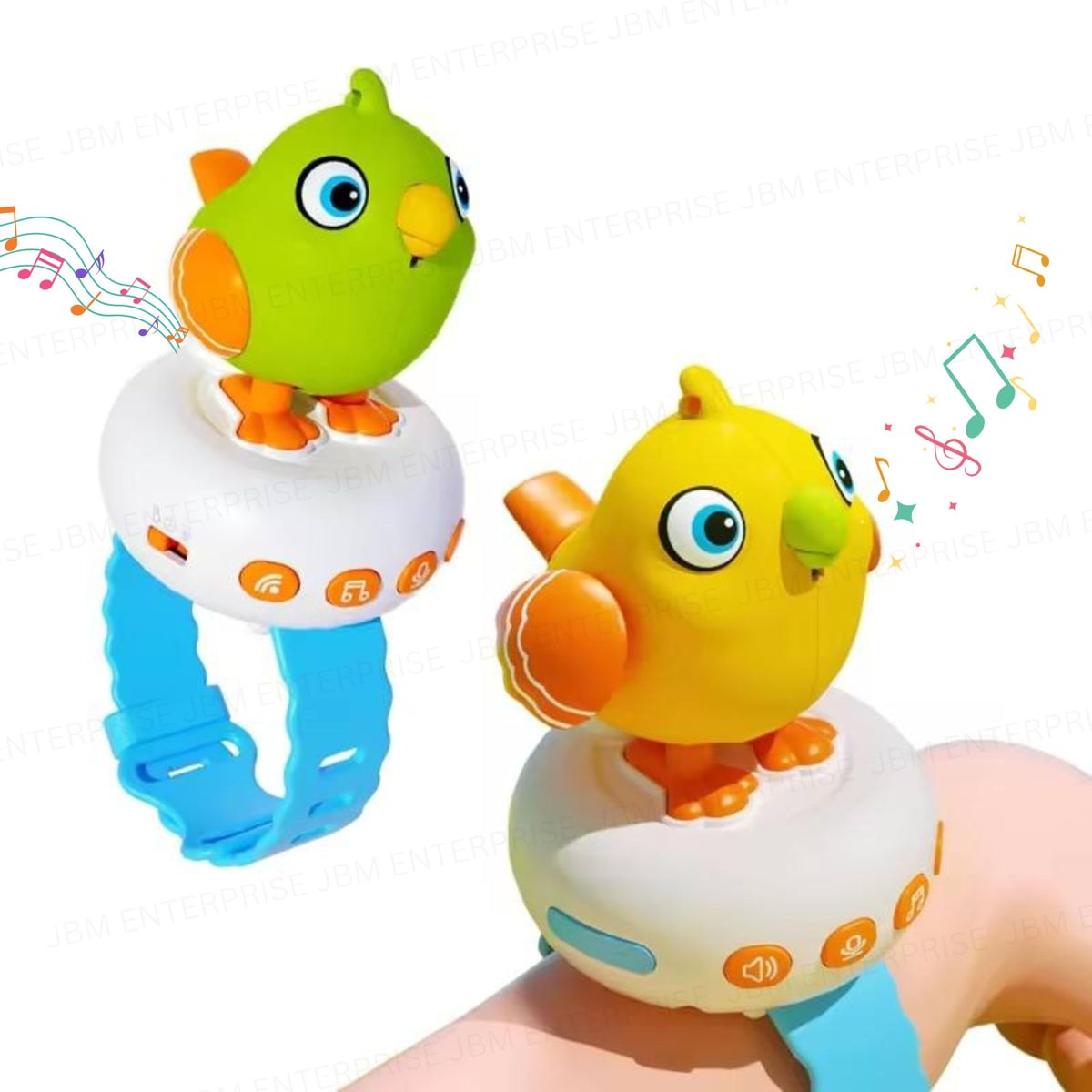 JBM Enterprises Musical Talking Parrot Toy for Kids  Repeats What You Say, Interactive Mimic Bird with Sound & Music, Education
