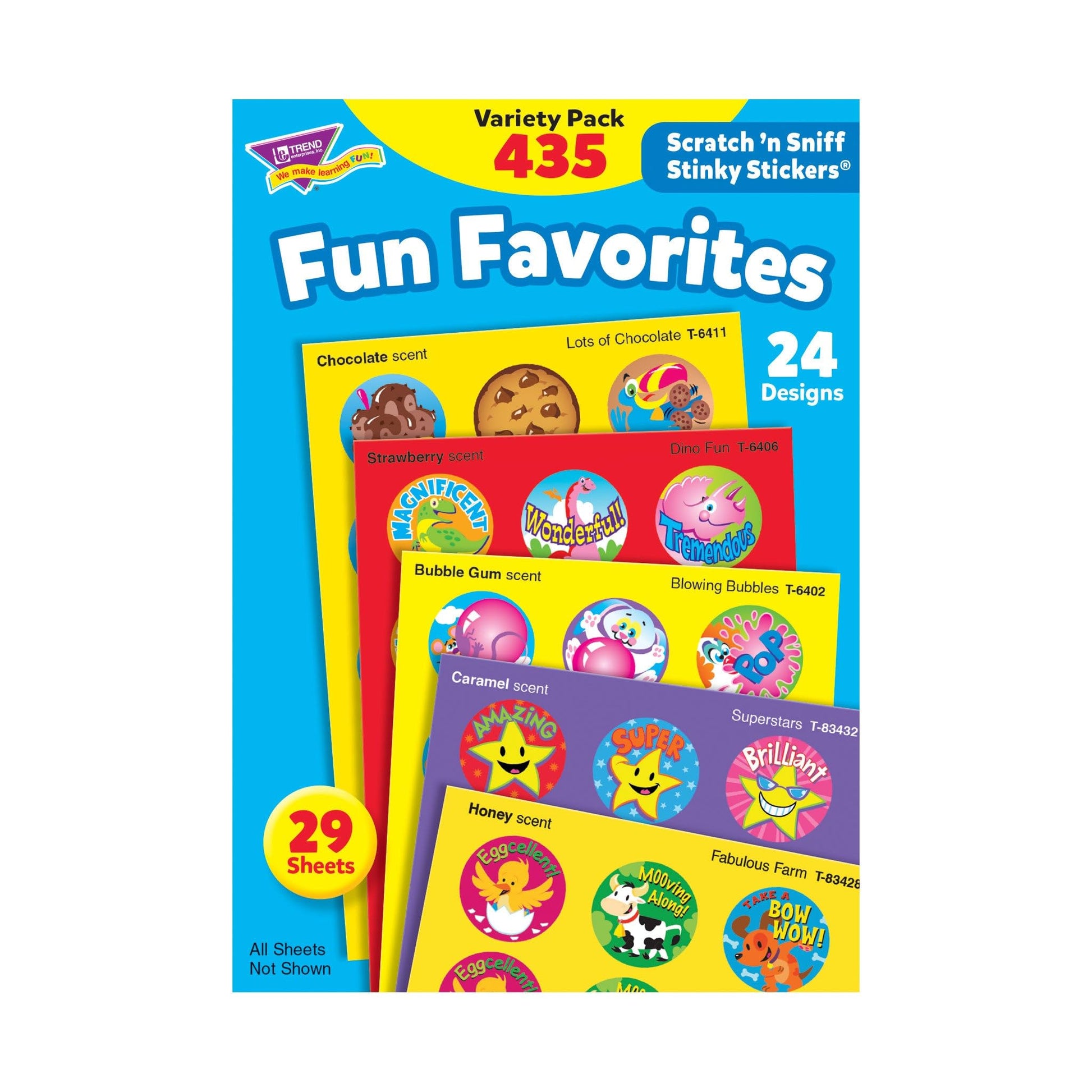 Trend Enterprises: Fun Favorites, Scented Scratch N Sniff Stinky Stickers, Fun for Rewards, Incentives, Crafts and as Collectib