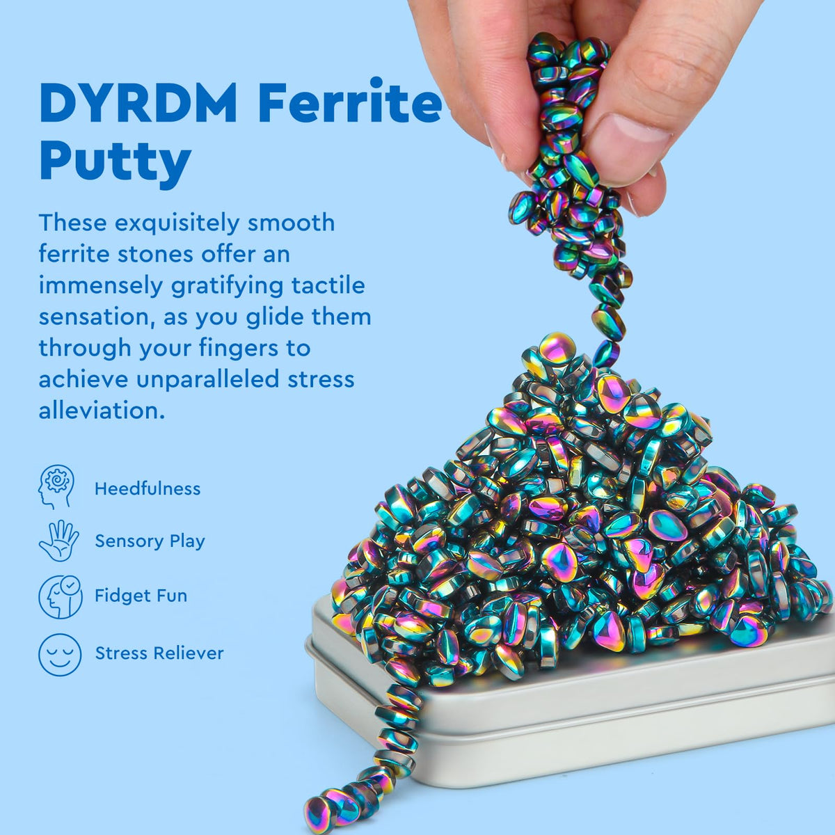 DYRDM 300+ Ferrite Putty Sensory Stones, Small Colorful Fidget Desk To ...