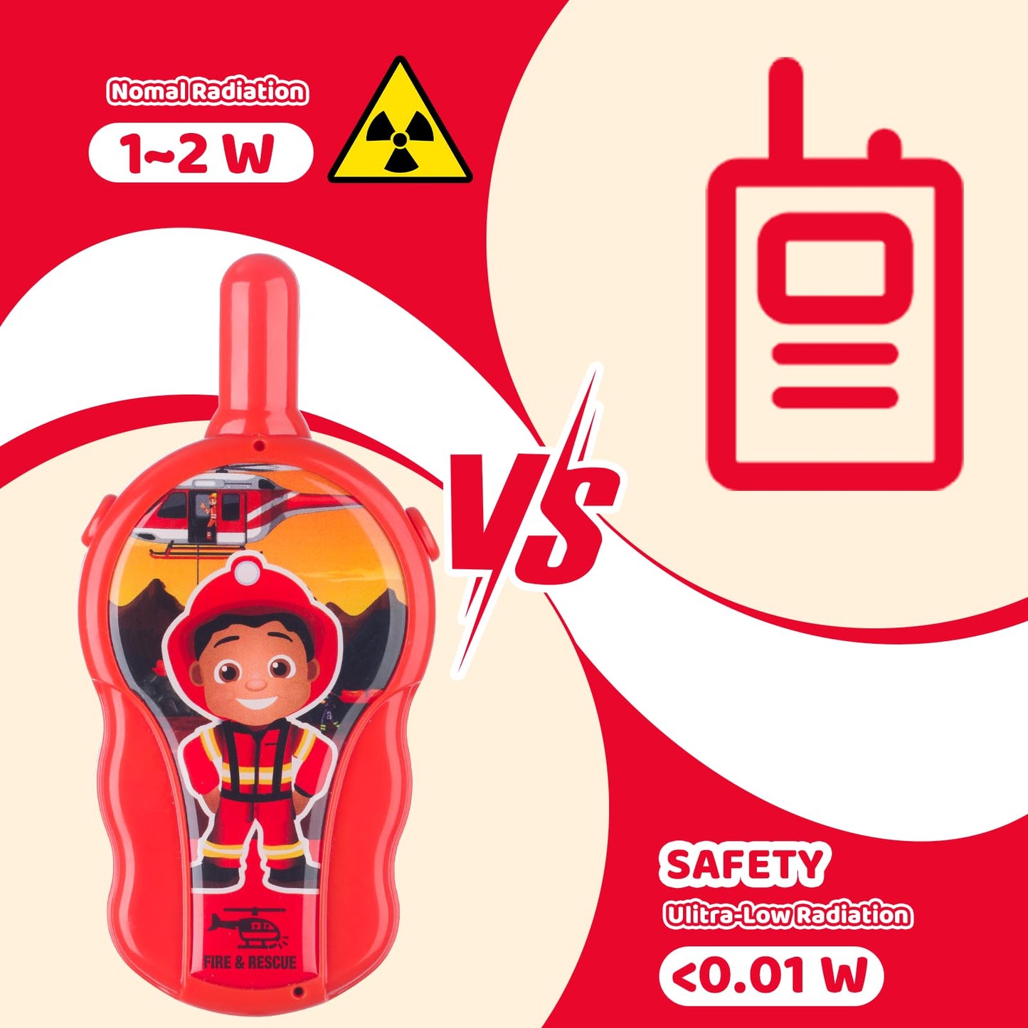 LAEbuild Walkie Talkies for Kids - Walkie Talkie Toys Gifts for 4 5 6 7 8 Year Old Girls Boys Long Range Fire & Rescue Walkie Ta