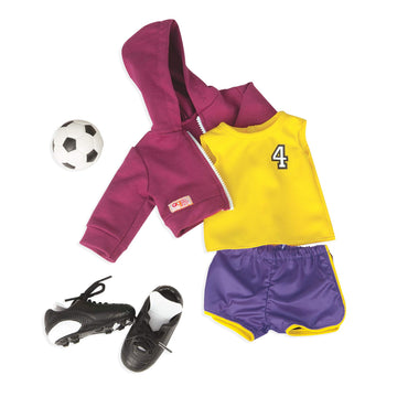 Our Generation Dolls Team Player Doll Soccer Outfit, 18'