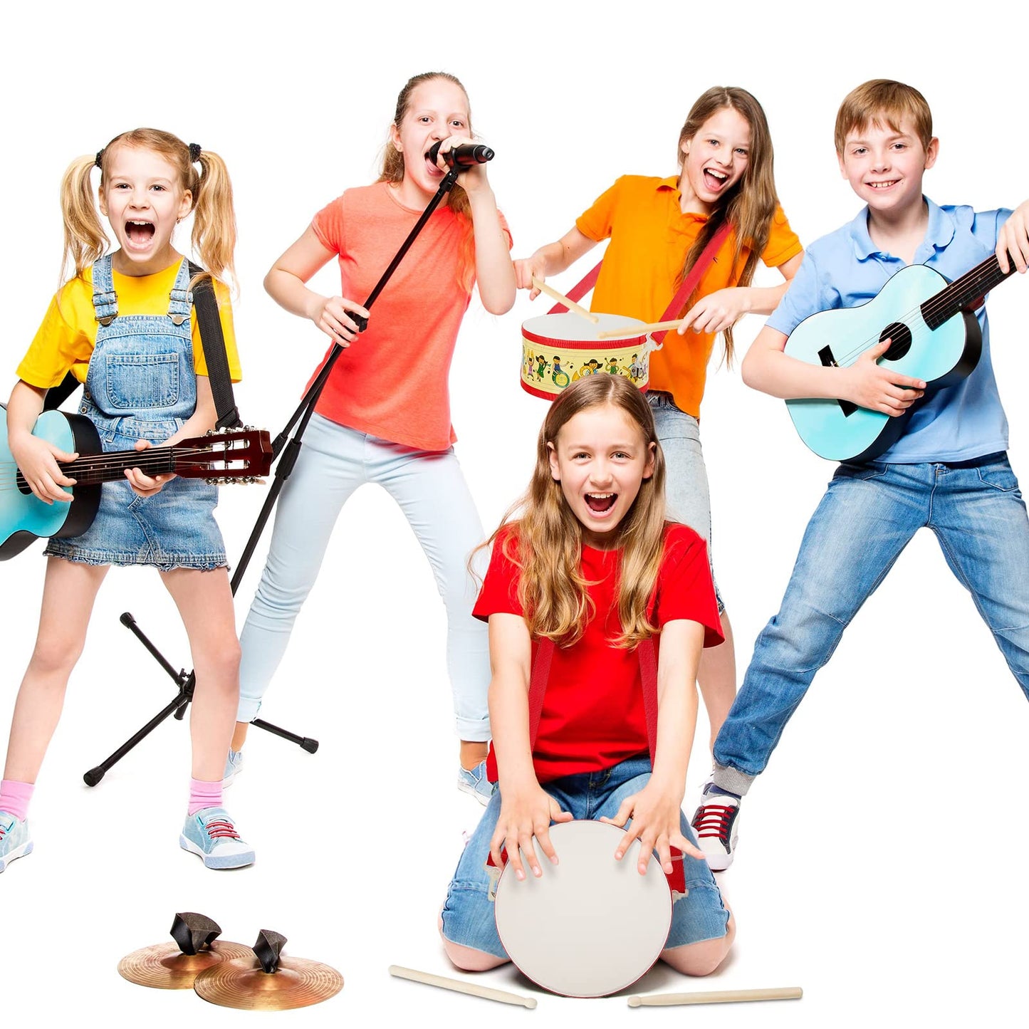 Kids Drum Set 7.87 In Wooden Toy Drum With Adjustable Strap 2 Drumsticks Educational Sensory Musical Instrument Drum Set For Tod