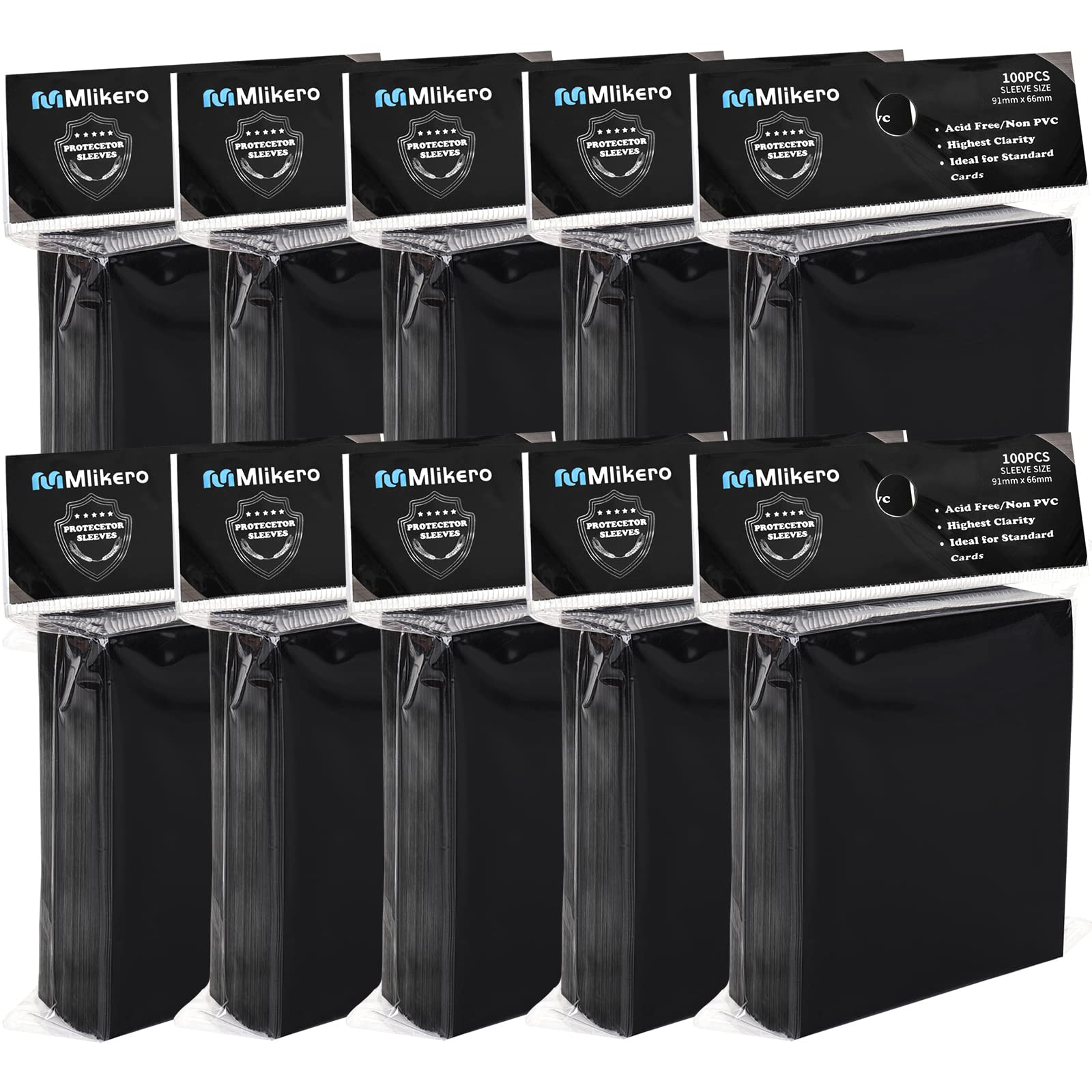 1000 Counts Black Card Sleeves, Matte Card Sleeves Deck Card Protectors, Trading Card Sleeves Fit For Mtg, Baseball Cards, Sports Cards, Game Cards