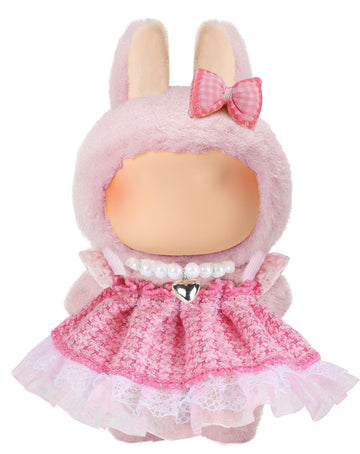 Unique Clothes Set For 17Cm Dolls - Elegant Plaid Skirt Bow Pearl Necklace Outfit Accessories For Dress Up Dolls Play & Collecto