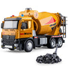 HAPYAD Cement Mixer Toy Truck Metal Cab, Big Construction Truck with Lights Sounds and Working Movable Parts, Friction Powered C