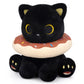 Hagusahuo Black Cat Plush  8inch Donut Black Cat Stuffed Animal Cute Plushies Toys for Girls Kids Boys  Kawaii Kitten Plushie for Kids mature-themed Christmas Birthday Gift