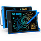 Tekfun 2 Pack Lcd Writing Tablet With Anti-Lost Stylus, 10In Erasable Doodle Board Coloring Drawing Pad For Kids, Car Trip Educa
