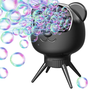 Rechargeable Bubble Machine For Kids & Parties, 38000+ Bubbles/Min, 90/180 Auto-Rotating Bubble Makers 500Ml Portable Bubble Blo