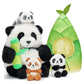 Ouozzz Panda Stuffed Animals With 3 Babies Inside Panda Bear Plush Toys With 19' Bamboo Shoot Bag - Gift Present Toys For Girls Boys Kids Toddler