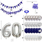 60Th Birthday Decorations For Men, Navy Blue Silver 60Th Birthday Balloons With Blue Happy 60Th Birthday Banner 70 Birthday Cake