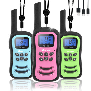Quolix Walkie Talkies For Kids 3 Pack, Rechargeable Kids Walkie Talkies Toy For 3-12 Yro Boys, Long Range Walkie Talkie With 22