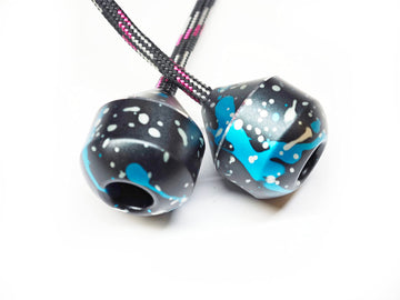 Begleri Fidget Beads - Worry Fidget Beads Spin & Bump - Made Of Aluminum Alloy - For Men Women Youngs Skill Players Creates A Bit Of Magic For You (Ufo-Black Blue&White)