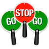Liontouch - Stop & Go Signs – 3-Pack, Red & Green – 8.9 X 5.5 In | Durable & Reversible Lollipop-Shaped Foam Toy Paddle For School Patrolling Kids | For Teaching Children Traffic & Street Safety