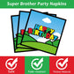 96 Pcs Super Brother Party Supplies Set Super Brother Plates Super Video Games Tablewear And Napkins Forks Super Bros Birthday P