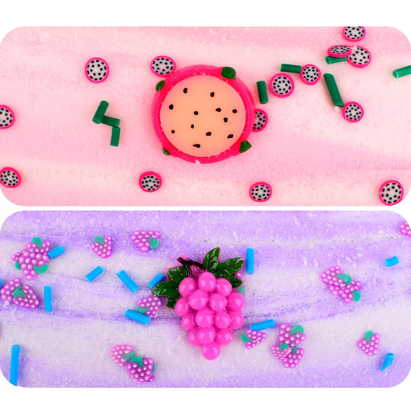 2 Pack Cloud Slime Kit  Cloud Slime with Pink Pitaya Purple Grape Charms  Scented DIY Slime Supplies for Girls and Boys  Stress Relief Toy for Kids' Education  Party Favor  Birthday Gift
