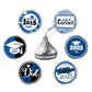 Black and Blue Grad Graduation Party Favors Stickers for Chocolate Kisses, Congrats Grad Stickers Graduation Candy Stickers,Clas