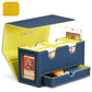 Uaono Card Deck Box For Mtg, Double Card Storage Box With 2 Commander Display & 1 Dice Tray, Fits 200+ Double Sleeved Cards, Card Organizer For Ccg Tcg Sports Cards (Blue Yellow)