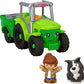 Fisher-Price Little People Toddler Toy Push & Play Tractor Push-Along Musical Farm Vehicle With 2 Figures For Pretend Play Kids