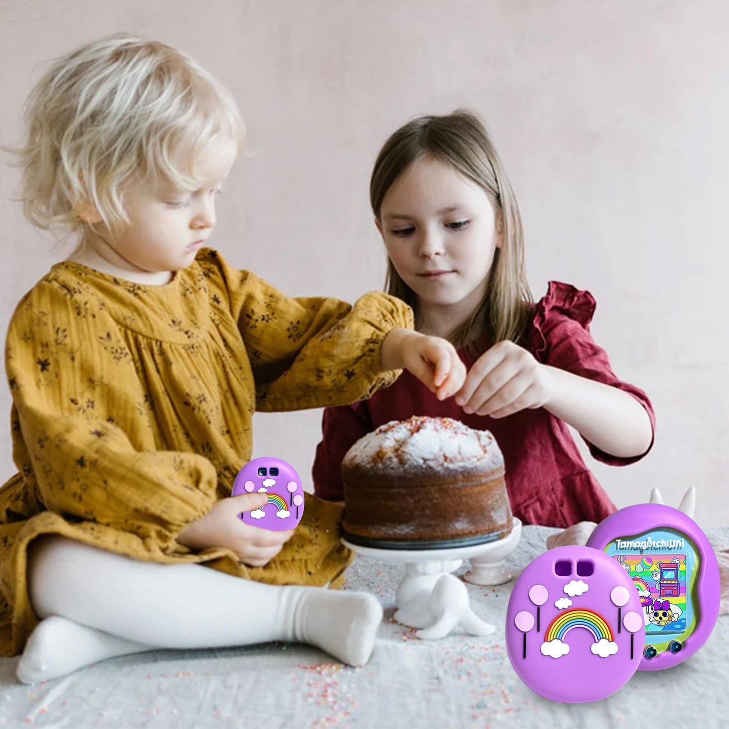 Leotube Silicone Shell Cover Compatible With Tamagotchi Uni, Silicone Protective Sleeve Case For Tamagotchi Uni Protector Skin With Lanyard (Purple)