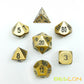 Bescon Brass Solid Metal Polyhedral D&D Dice Set of 7 Copper Metal RPG Role Playing Game Dice 7pcs Set