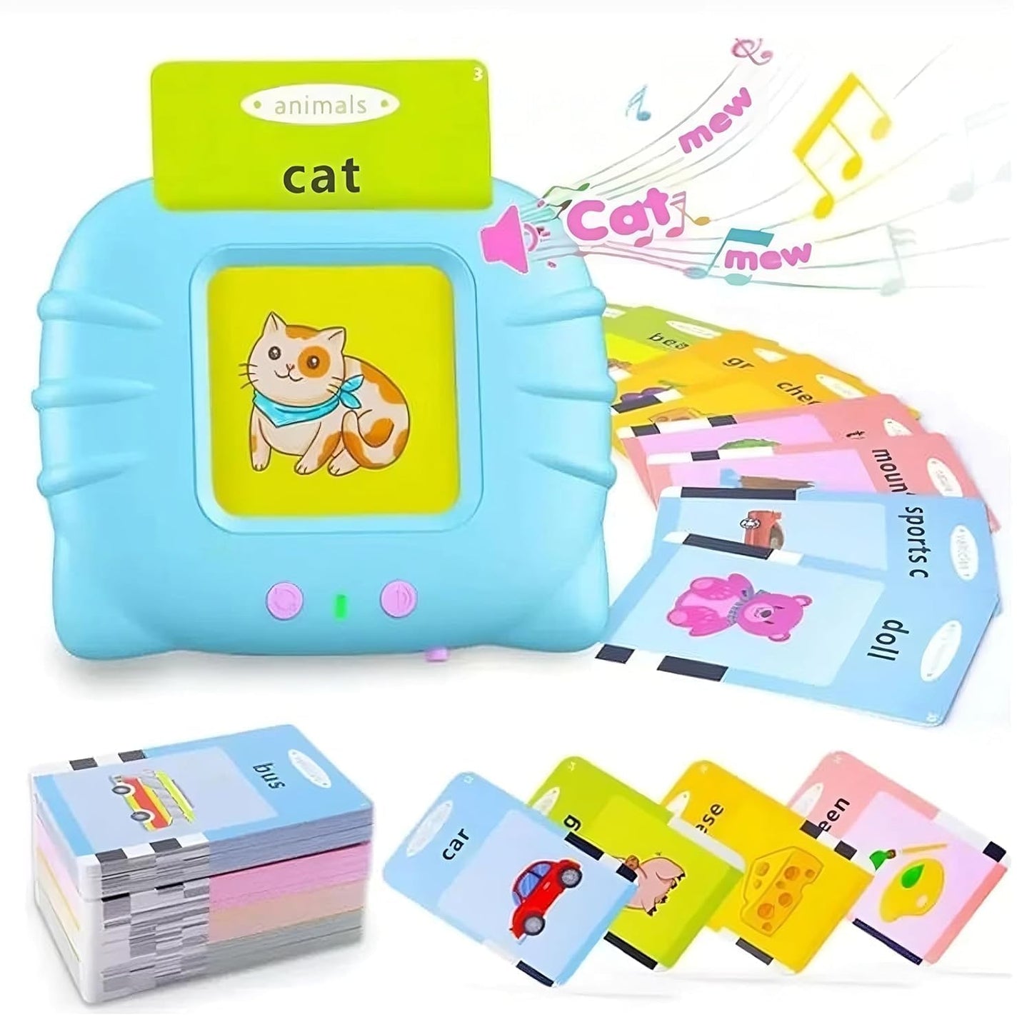 Urban Toys Flashing Educational Cards  112 DoubleSided Cards With 224 Words, Interactive Learning Toy For Kids Ages 25, Monte