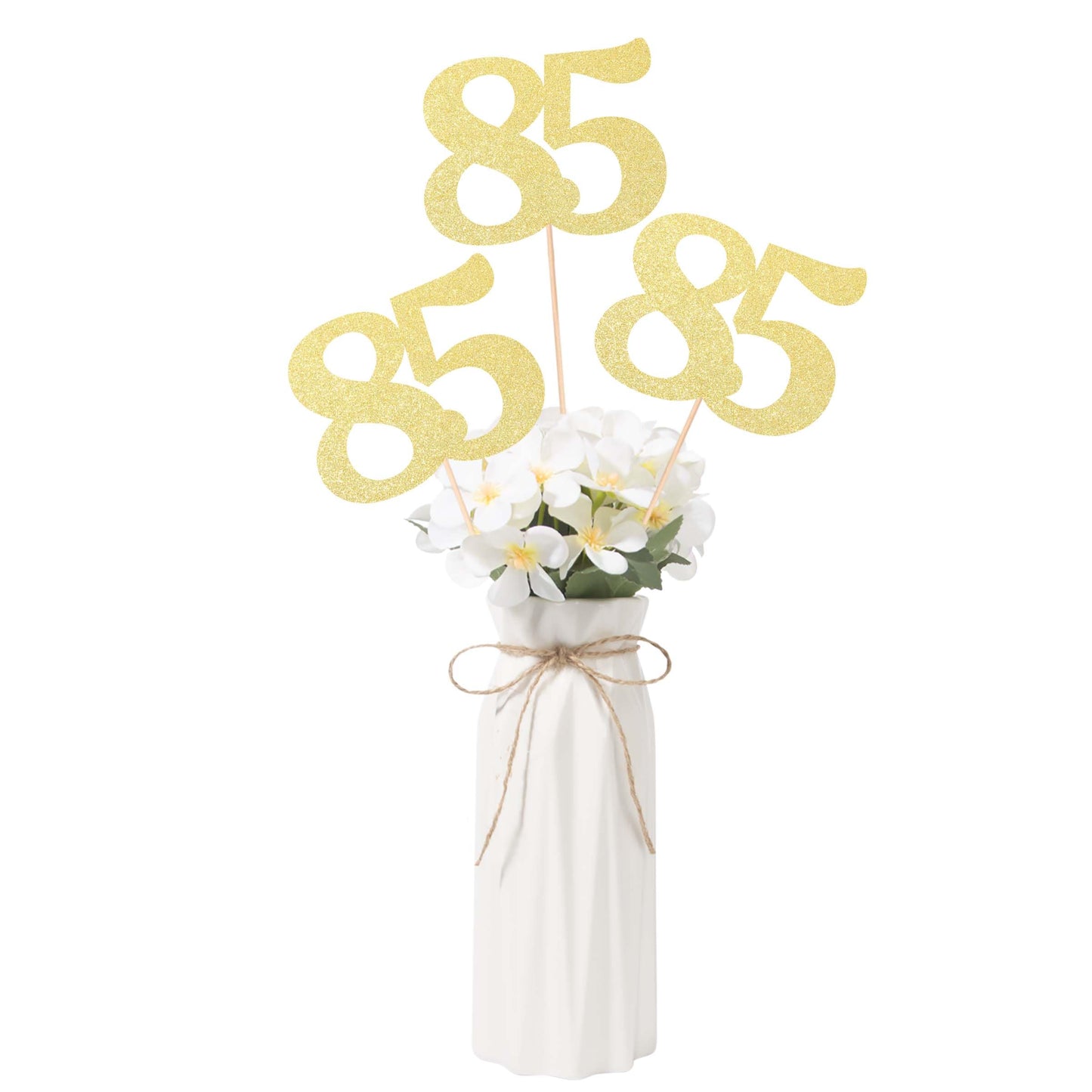 Gexolenu No 85, 10 Pack Double-Sided Gold Glitter 85Th Birthday Centerpieces For Tables, Number 85 Birthday Table Toppers Party