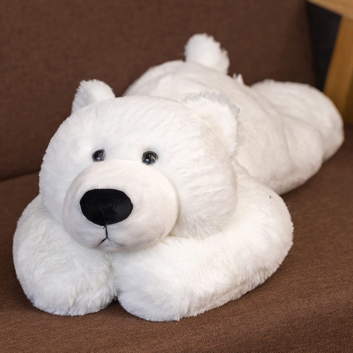 Ronivia Weighted Stuffed Animals, 29.5'' 6.2Lbs Weighted Bear Stuffed Animal Toy Cute White Bear Plush Pillow Weighted Plush Ani