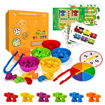 Pairez Toys Counting Toys For Kids, Animal Koala Counters W/Activity Cards For Playing Snakes And Ladders, Ludo Board Games, Mat