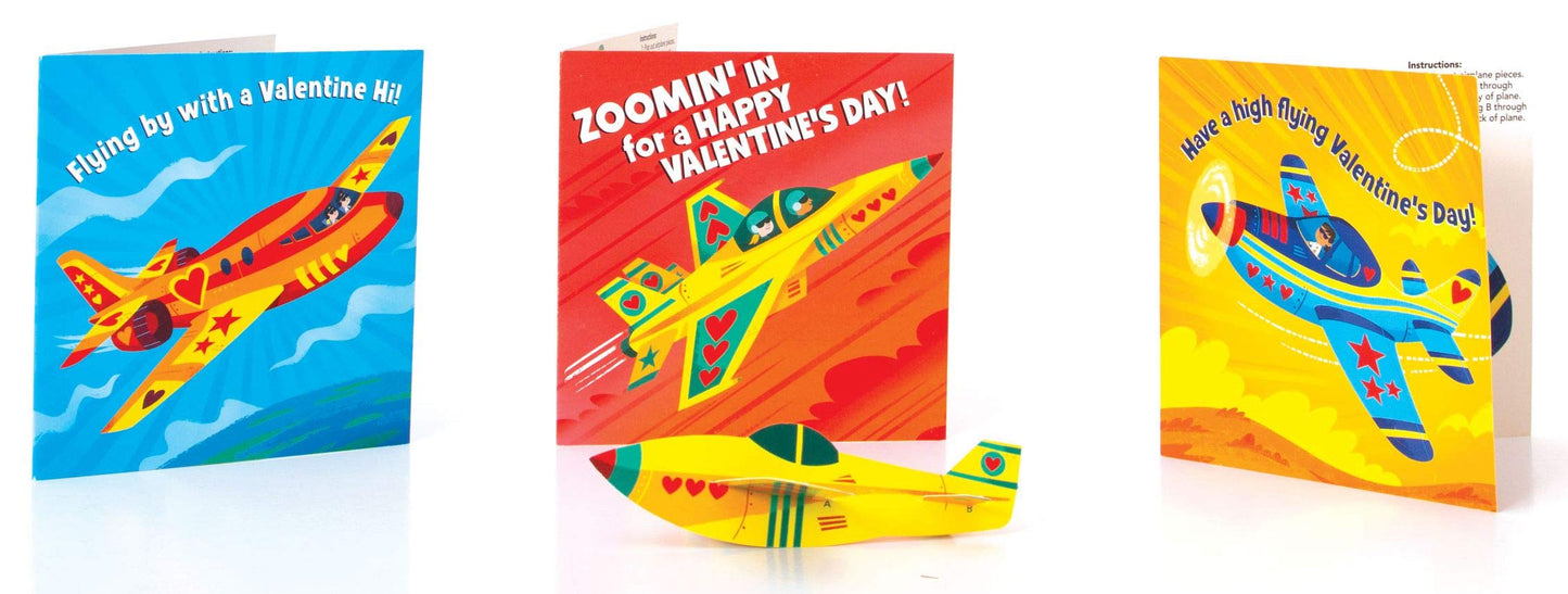 Playhouse Pop Out Paper Airplanes 28 Card Super Valentine Exchange Pack For Kids